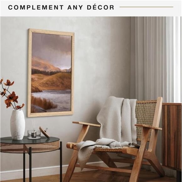 New Studio Gallery 18x24 Poster Frame Natural Woodgrain, Vertical & Horizontal - Picture 3 of 8